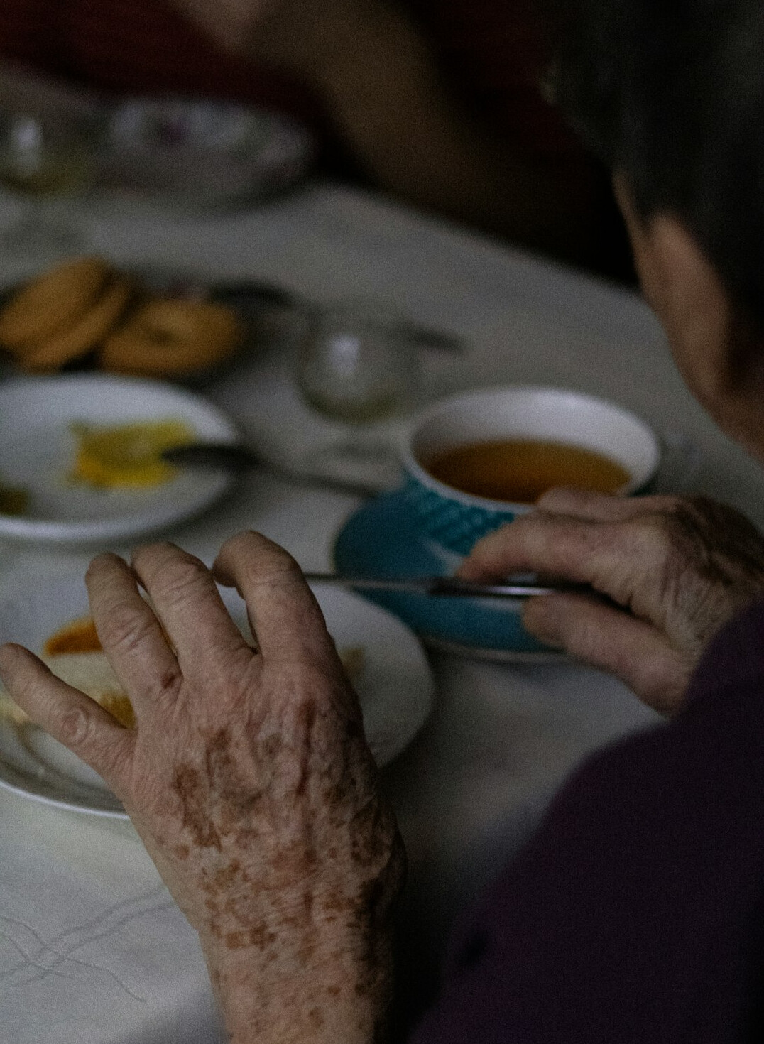 seniors having tea together