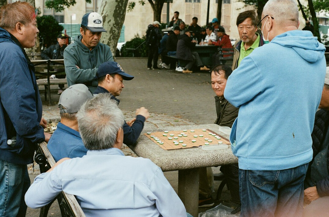 group of seniors playing games
